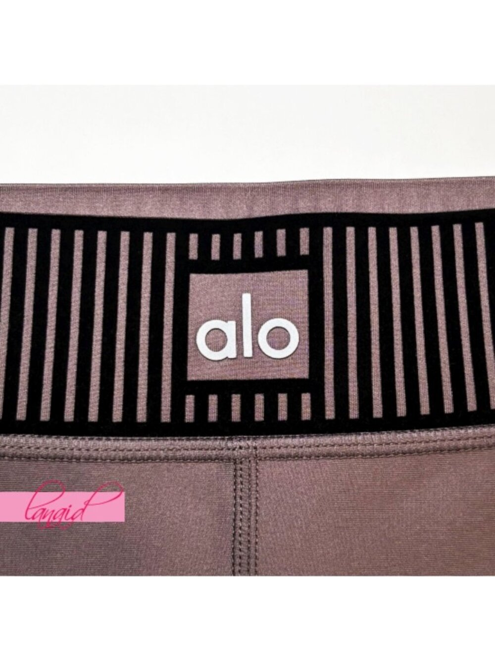 Alo Airlift High-Waist 7/8 Line Up Leggings Raisinette Hi-Rise Striped Tights S - Picture 10 of 13
